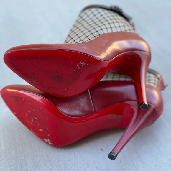 Christian Louboutin Leather Ankle Boots Red 37 - Picture 5 of 7